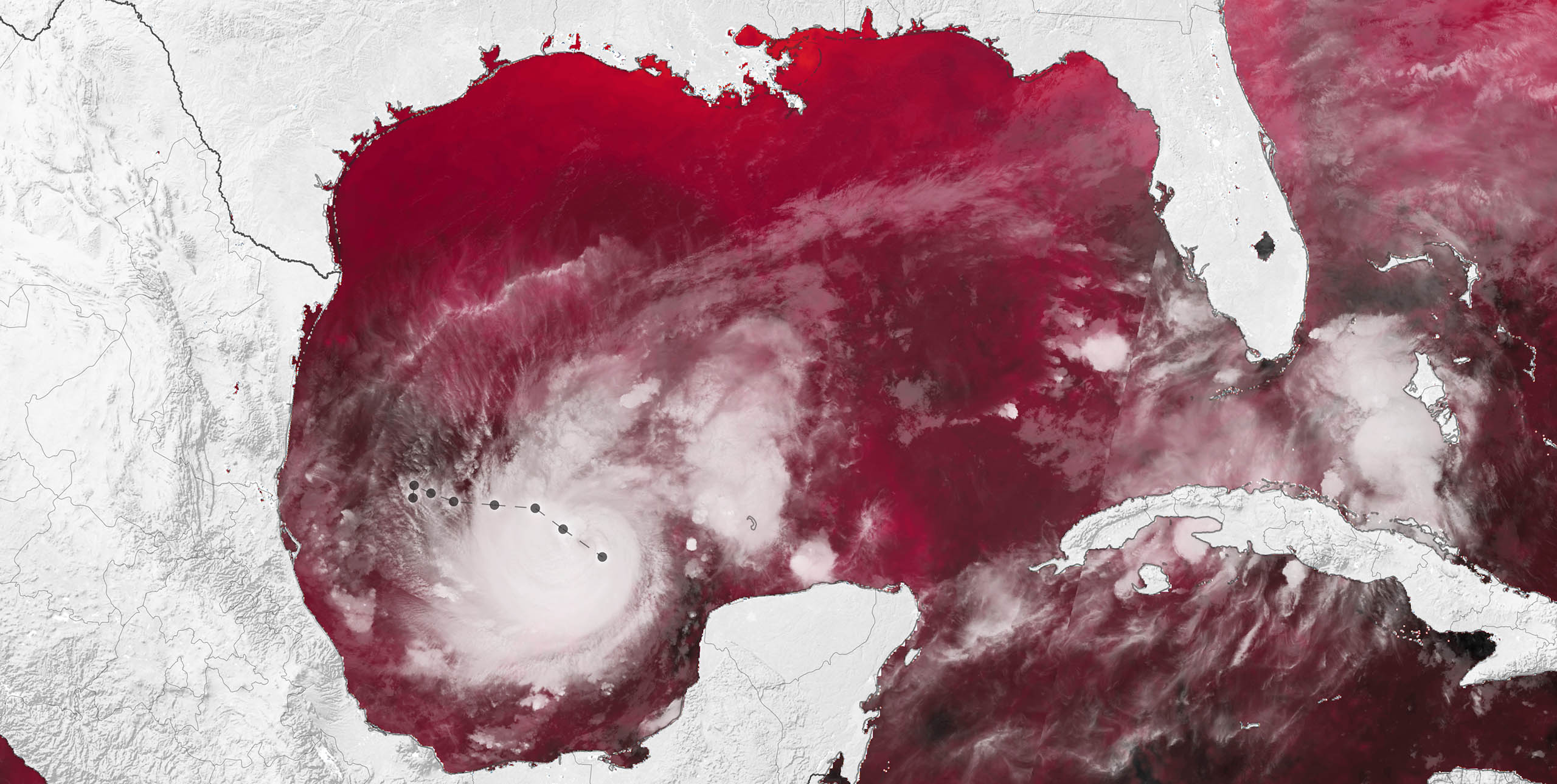 Hurricane Milton and sea temperatures. Image: NASA