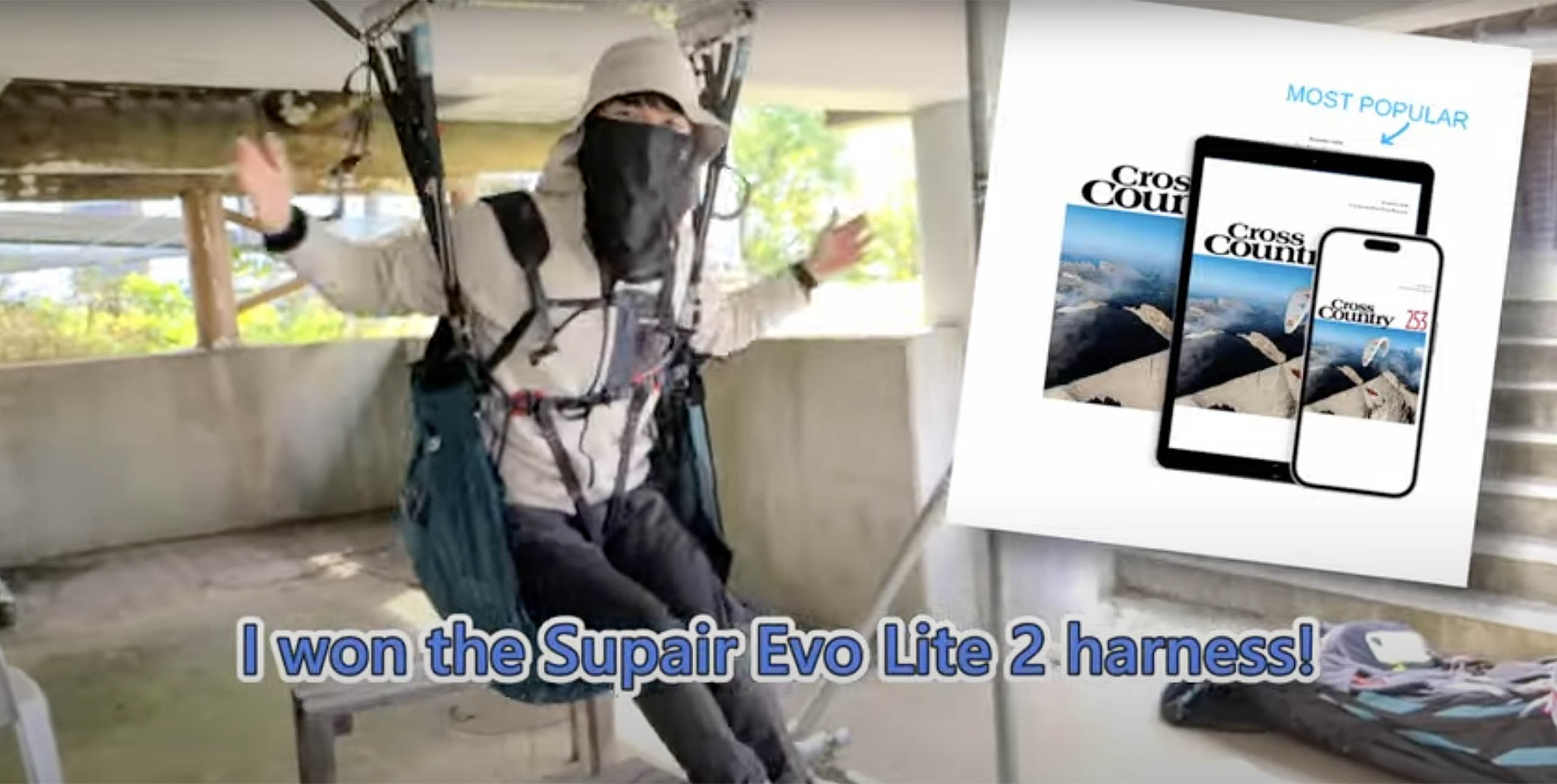 T Gashi from Japan with his new Supair harness won in the Cross Country subscribers' prize draw
