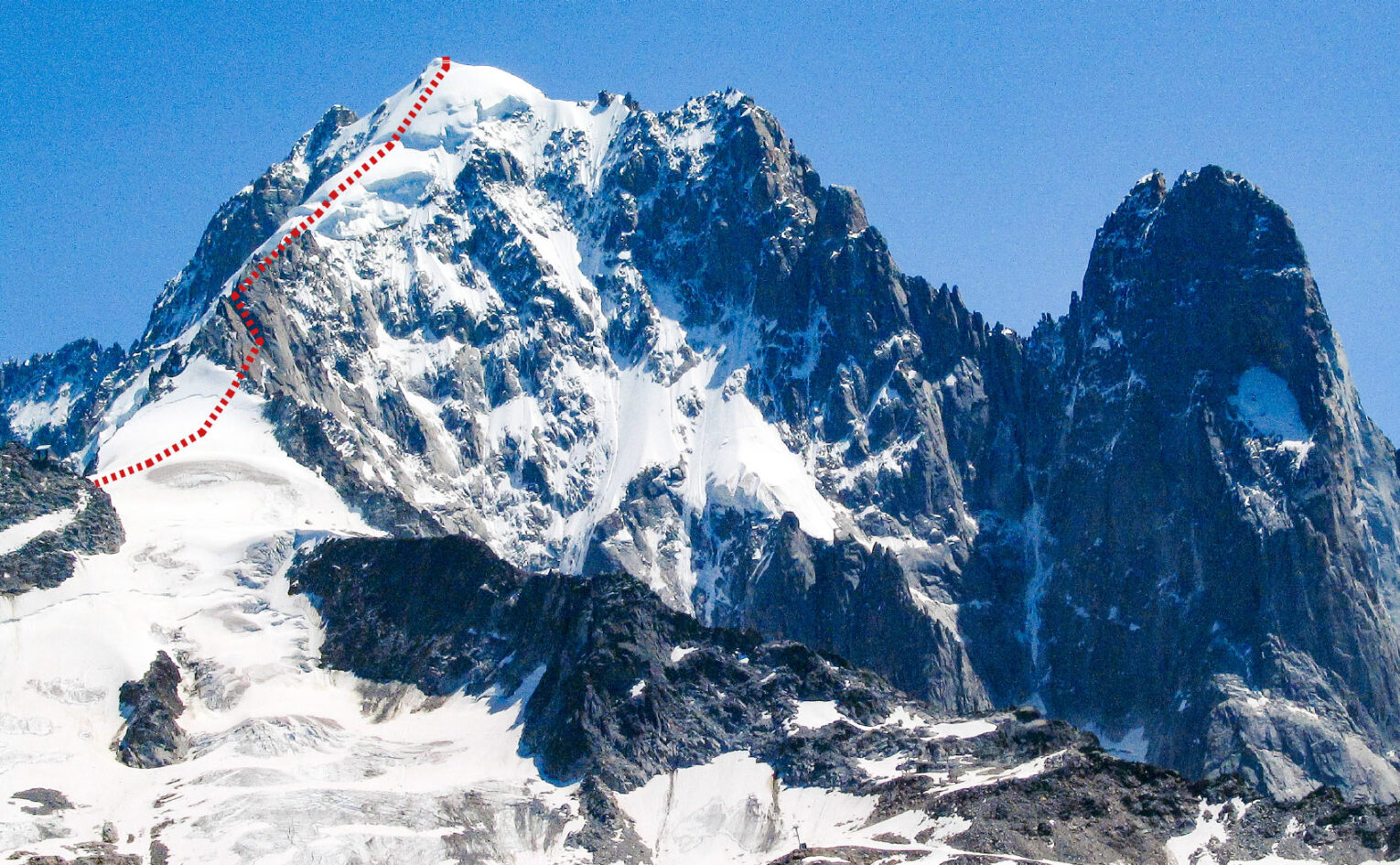 The route on the Aiguille Verde