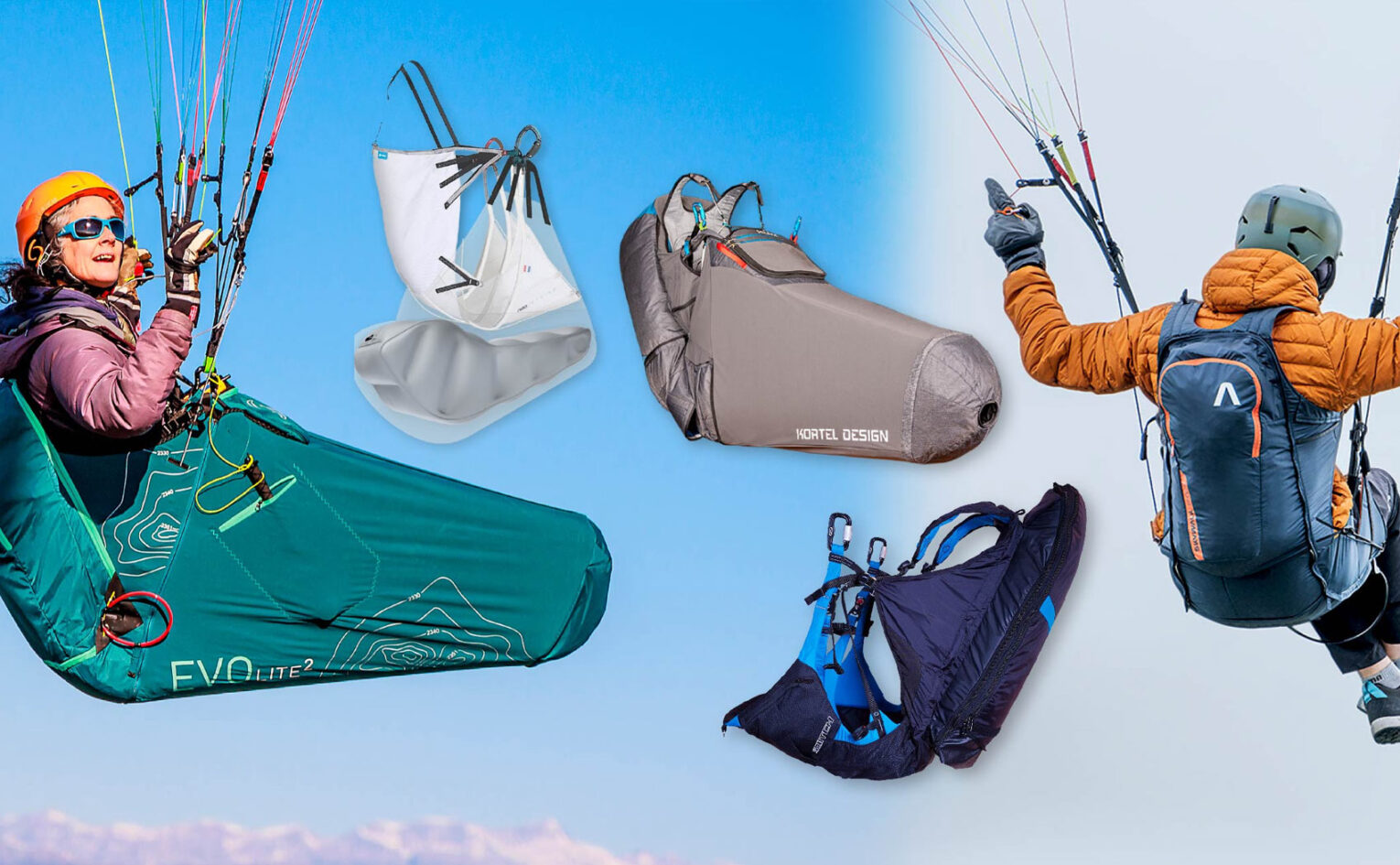 Modular paragliding harnesses
