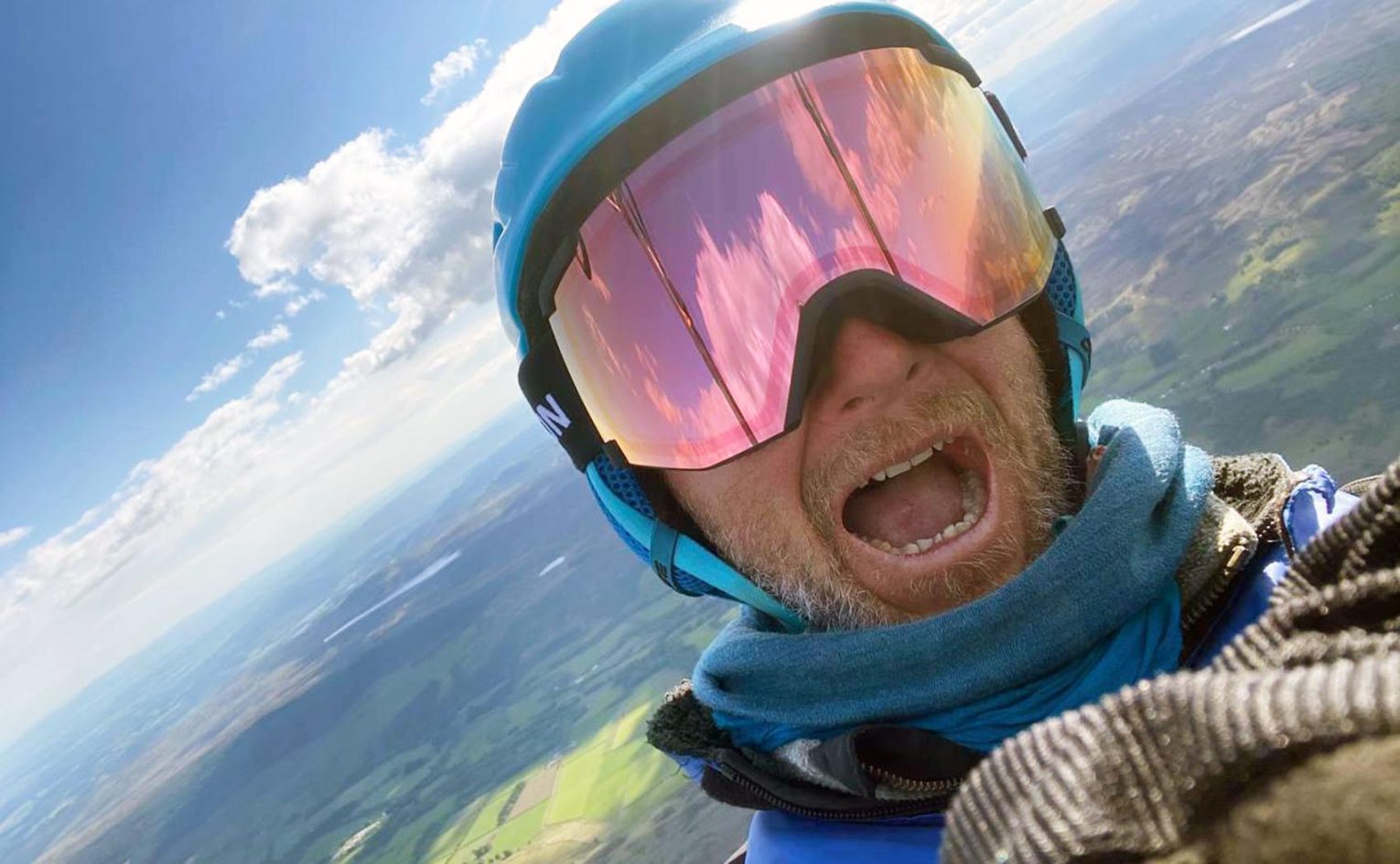 Joe Dart breaks the UK paragliding record in May 2025. Photo: Joe Dart