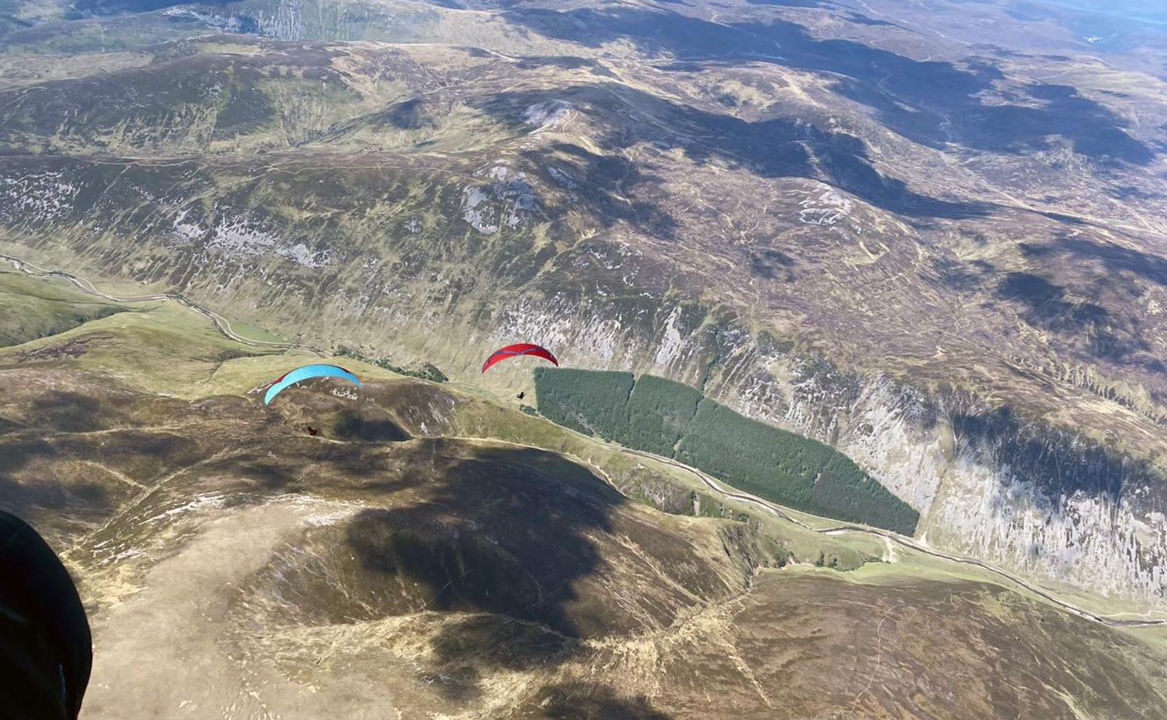 UK triangle paragliding record in Scotland in May 2025 with Joe Dart