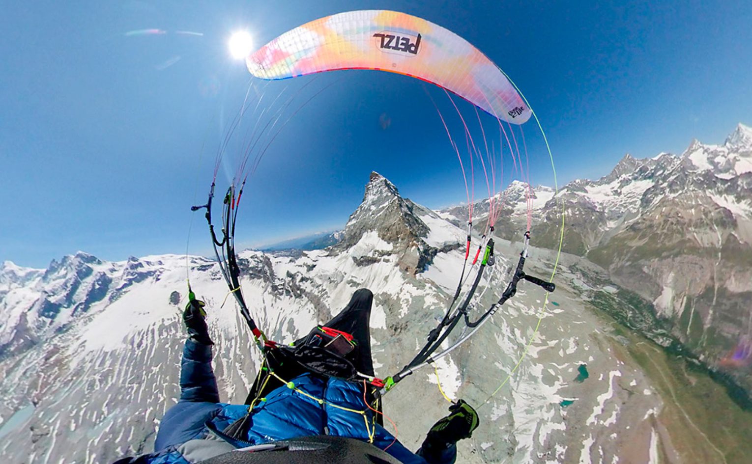 Flying towards the Matterhorn