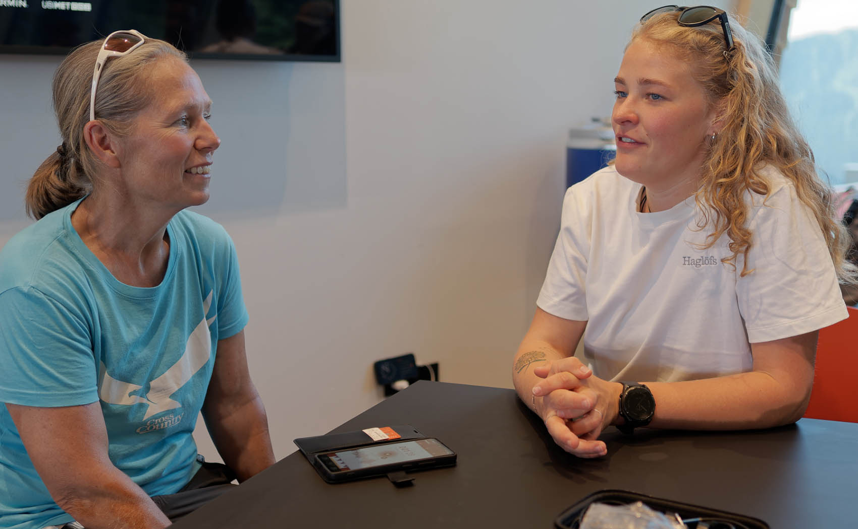 Bastienne Wentzel and Celine Lorenz at the Red Bull X-Alps press conference on on 14 June 2025. Photo: Erwin Voogt