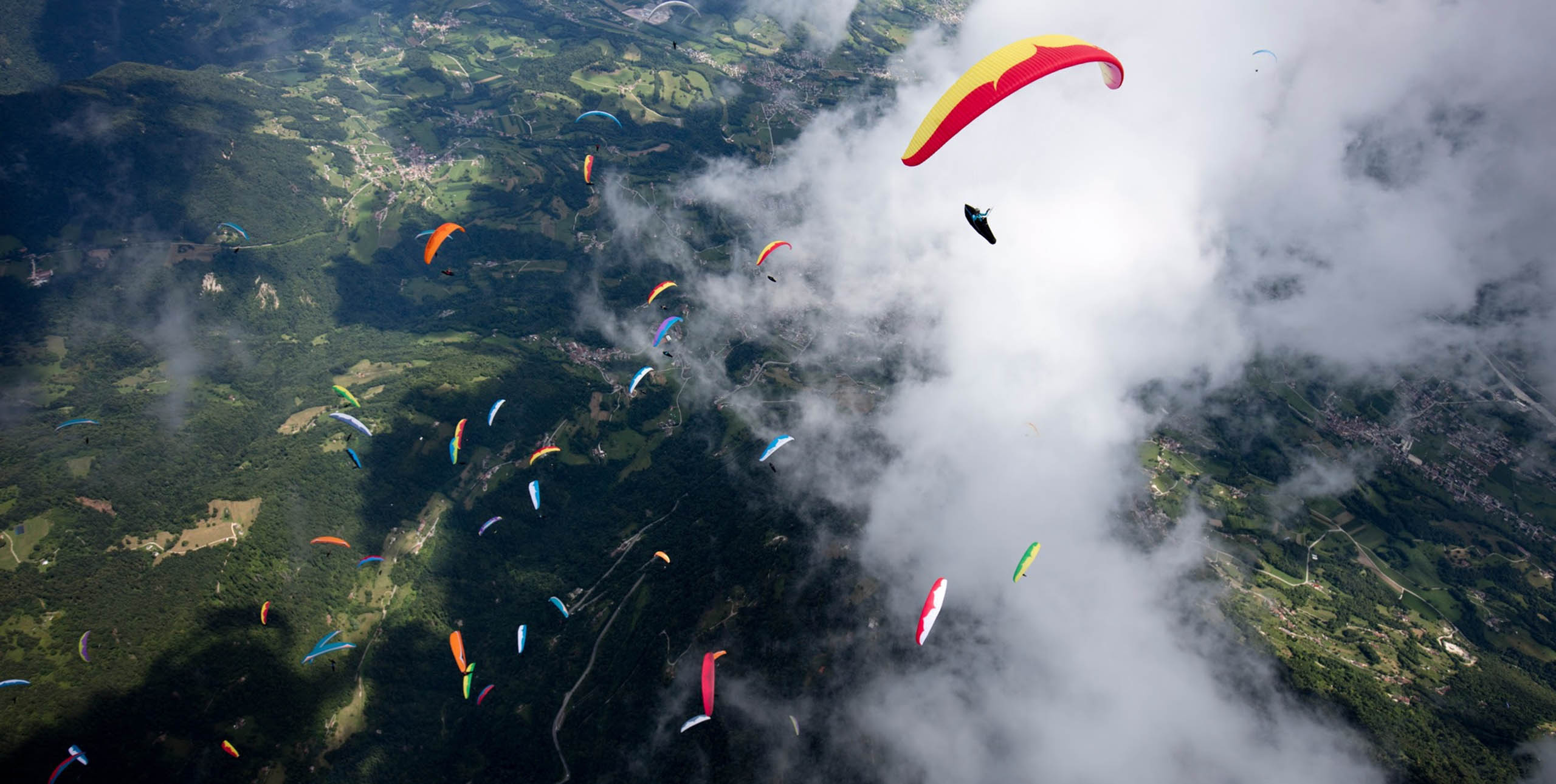 Paragliding World Cup Feltre, Italy. Photo: Martin Scheel