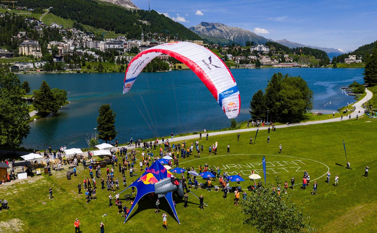 Aaron Durogati (ITA1) performs during Red Bull X-Alps in Sankt Moritz, Switzerland on June 17, 2025. // Sebastian Marko / Red Bull Content Pool // SI202506171676 // Usage for editorial use only //