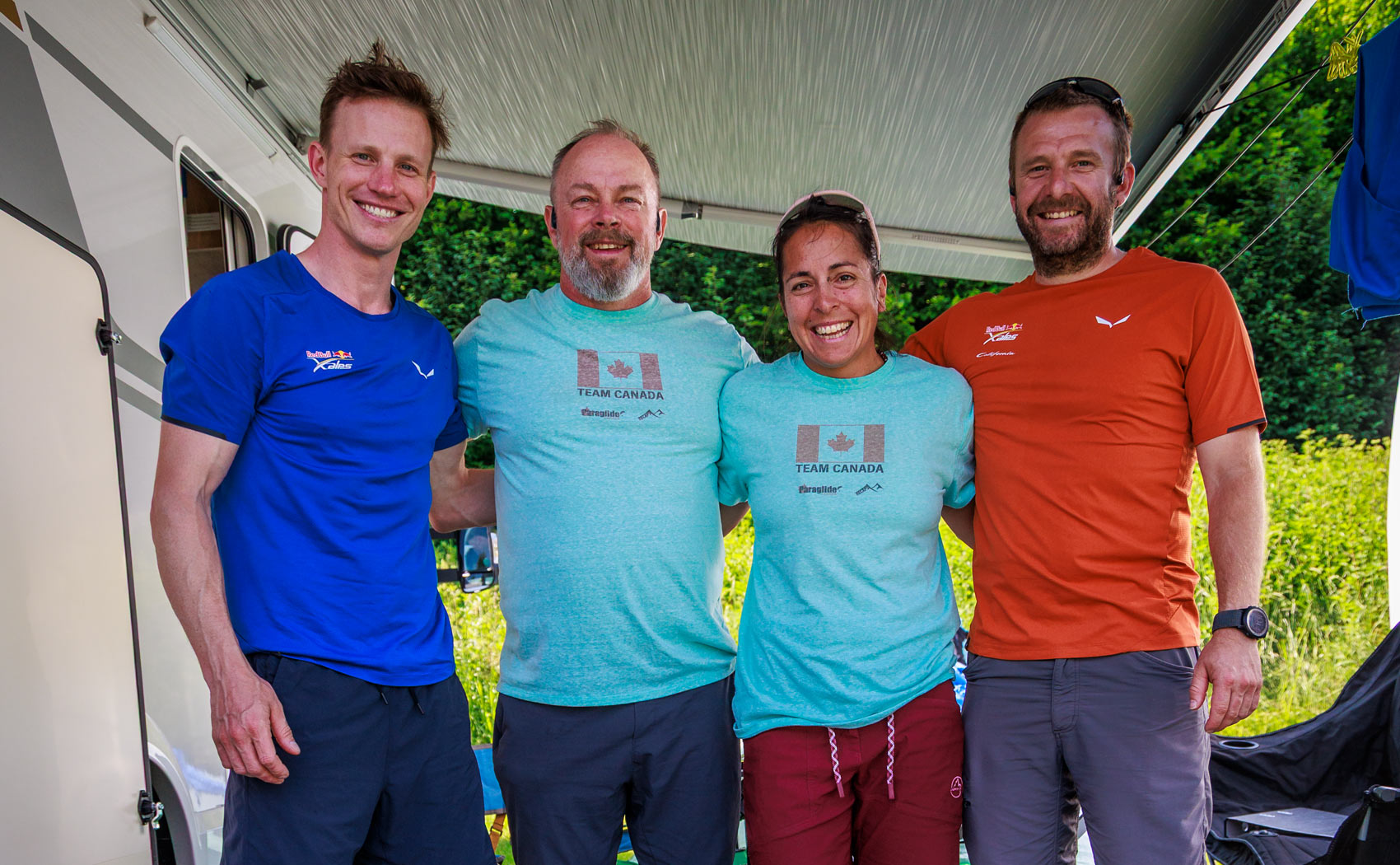 Canada's James Elliott and Team Canada at the Red Bull X-Alps 2025. Photo: Marcus King