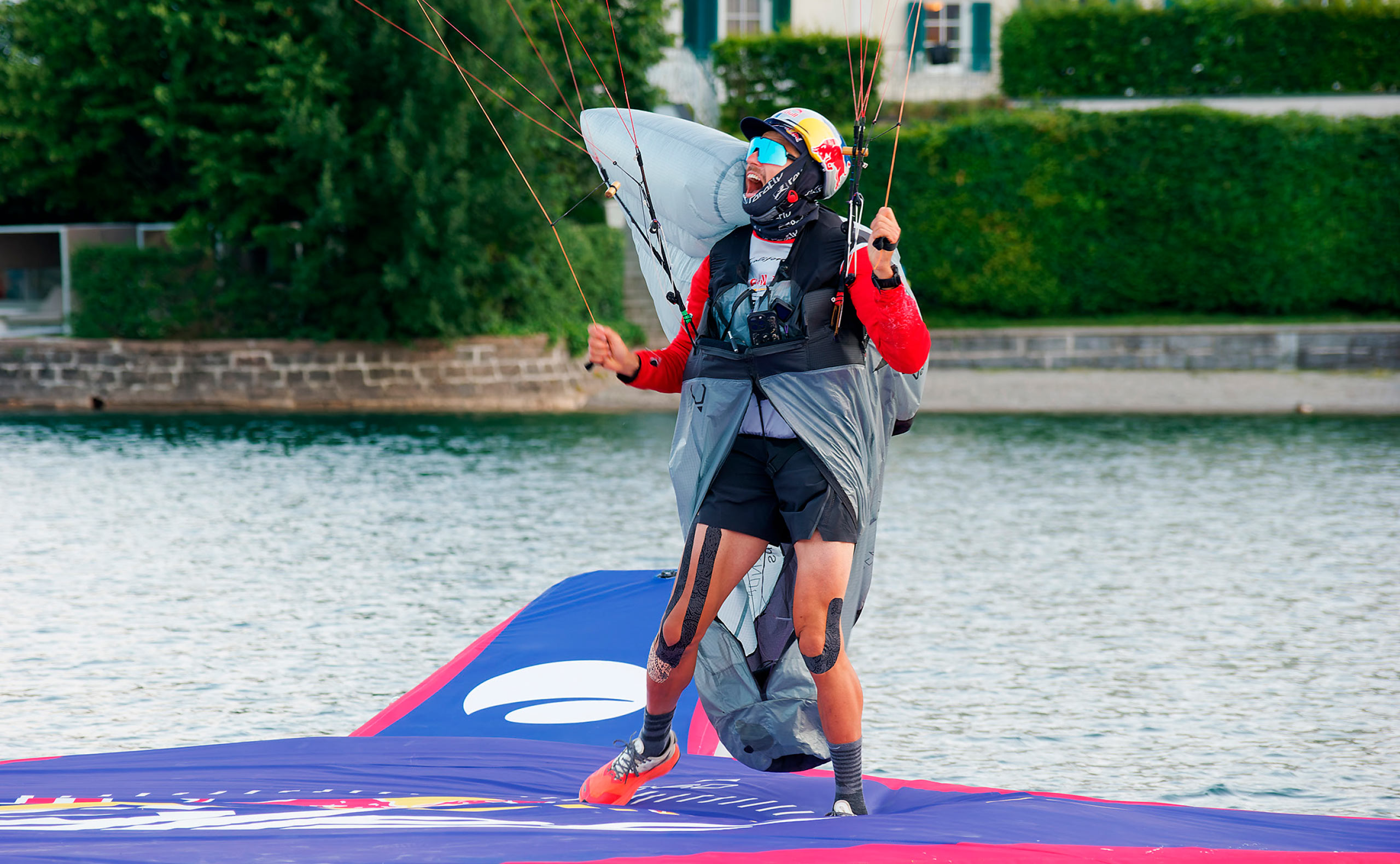 Aaron Durogati celebrates his win
