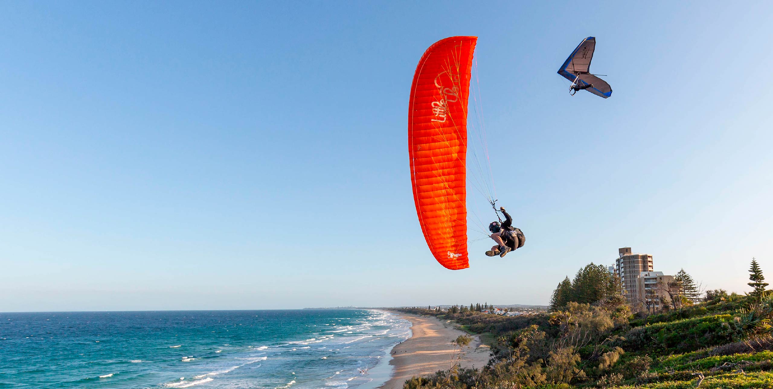 Oceanside soaring at Point Cartwright in Queensland, Australia
