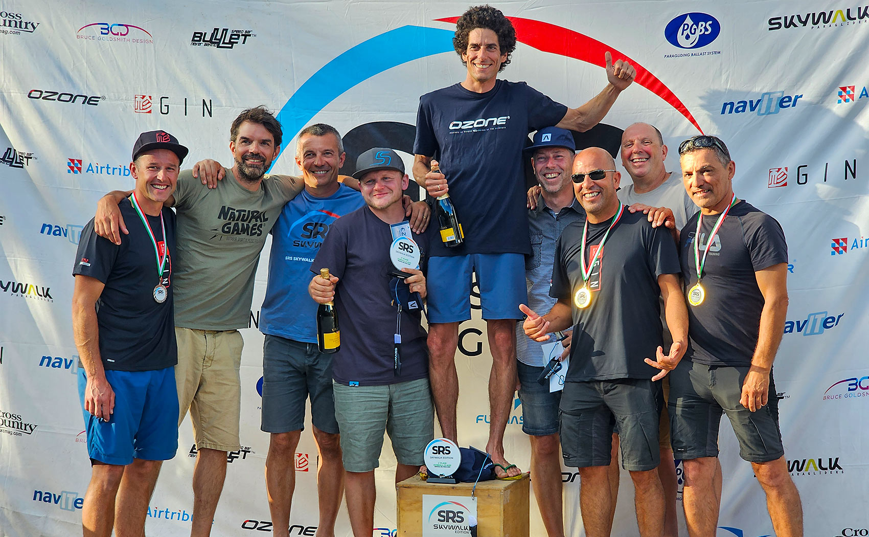 Pal Takats on the overall podium at the SRS in Gemona, Italy, July 2025. Photo: SRS