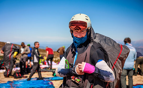 Exploring the head game in paragliding. Photo: Marcus King