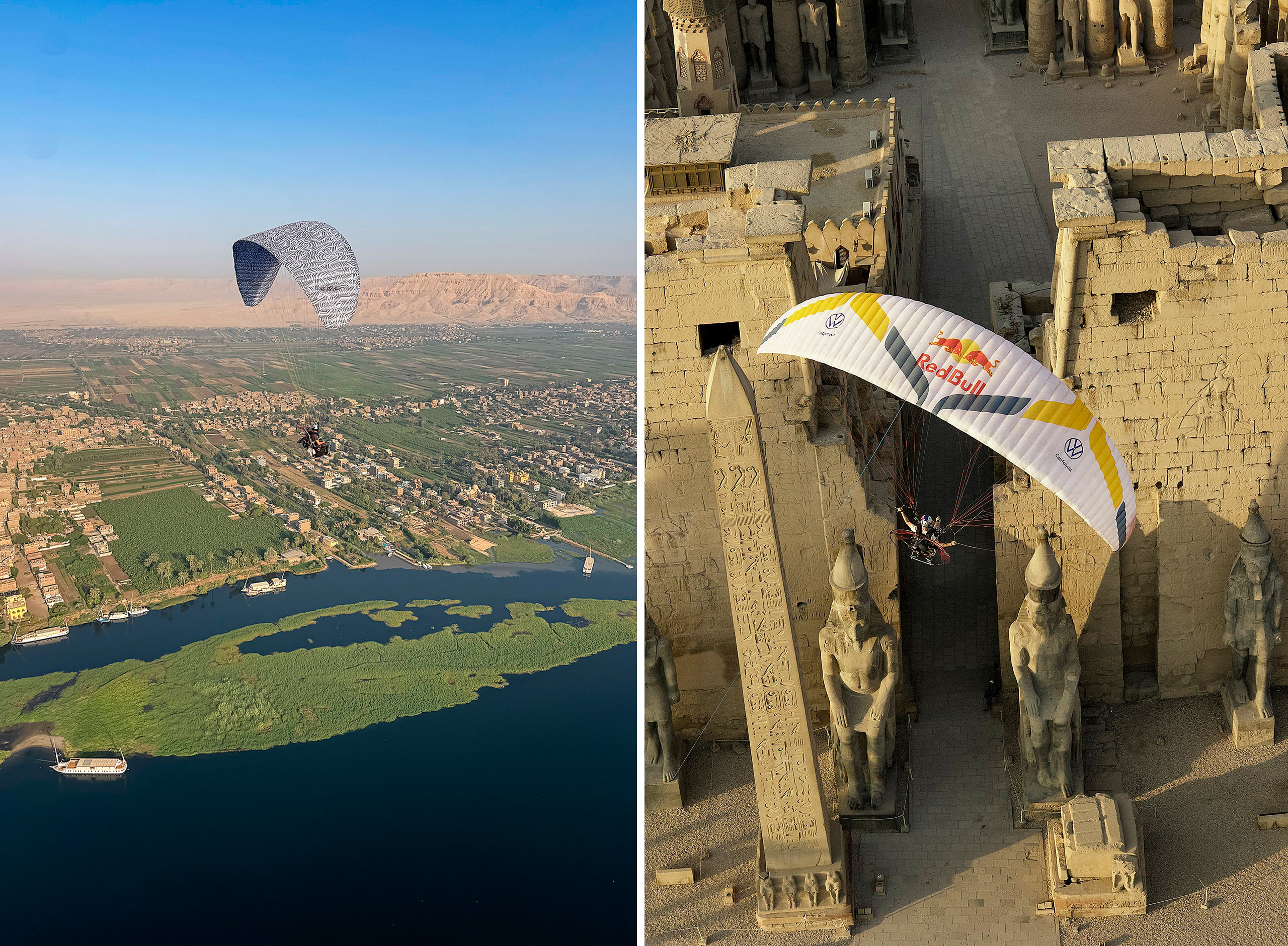 Paramotoring in the Valley of the Kings, Egypt. Photo: Marc Marco