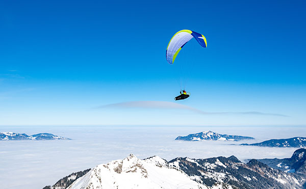 Paragliding in the northern Alps in wave. Photo: Adi Geisegger