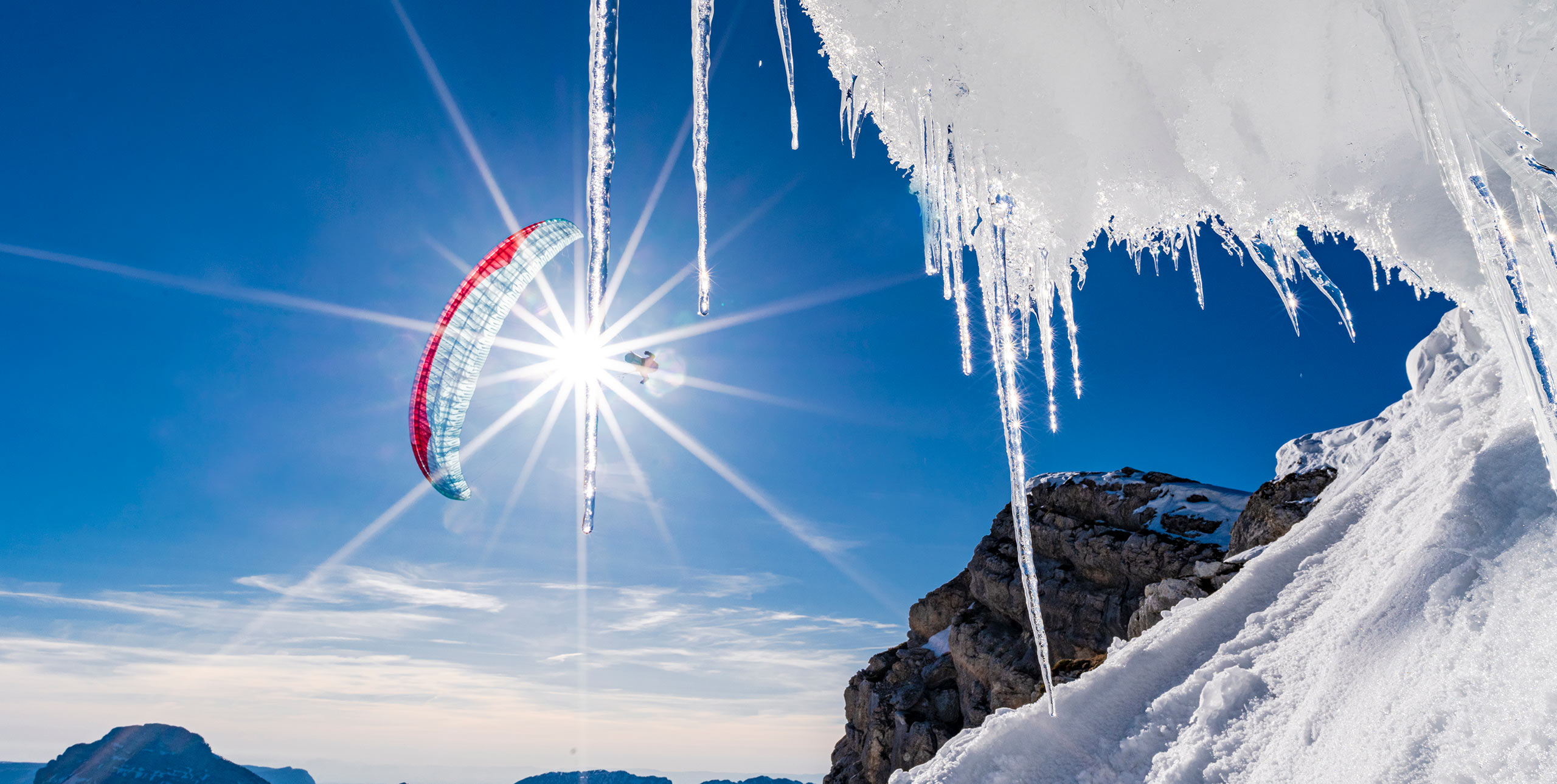 Paragliding in the Chartreuse as the snow melts in early spring. Photo: Jerome Maupoint