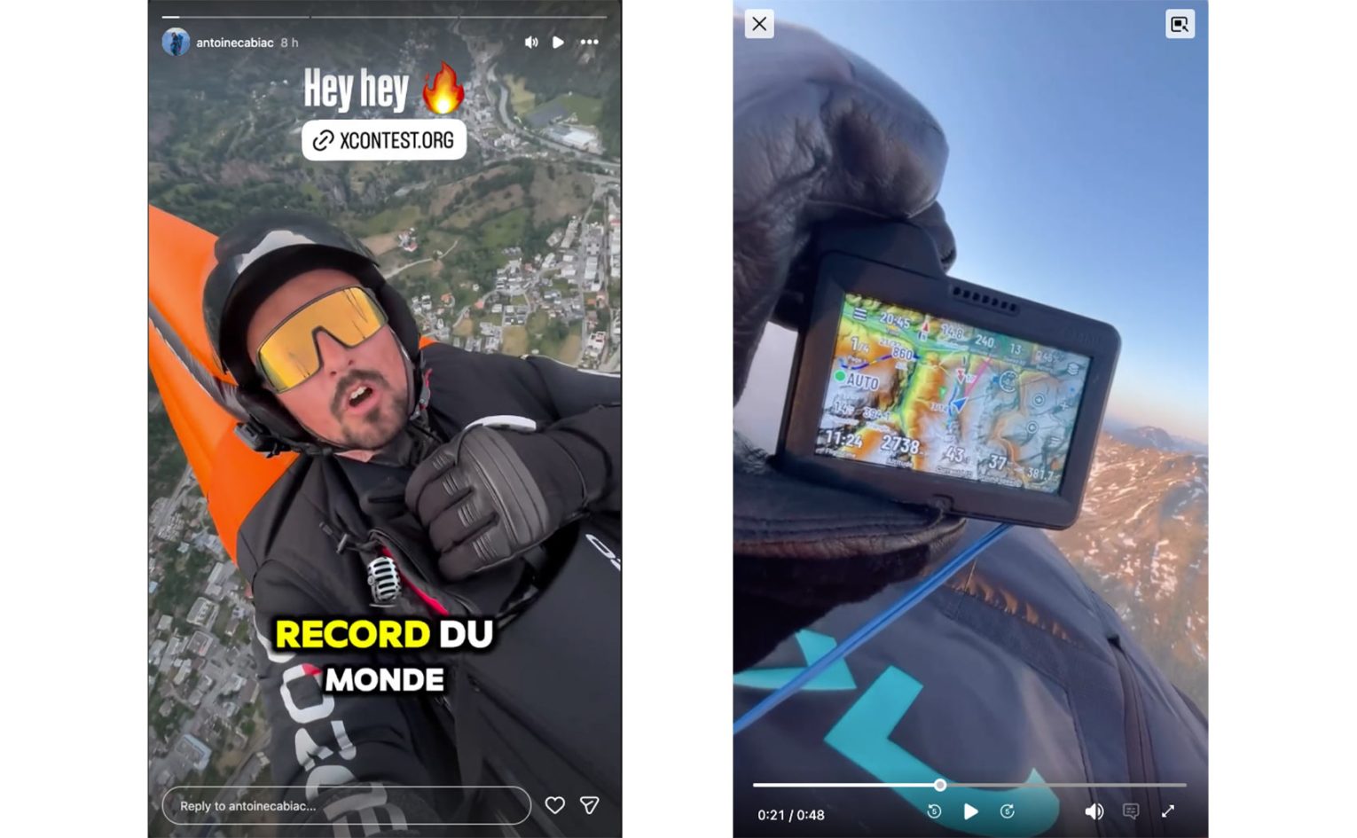 Antoine Cabiac and Justin Puthod social posts