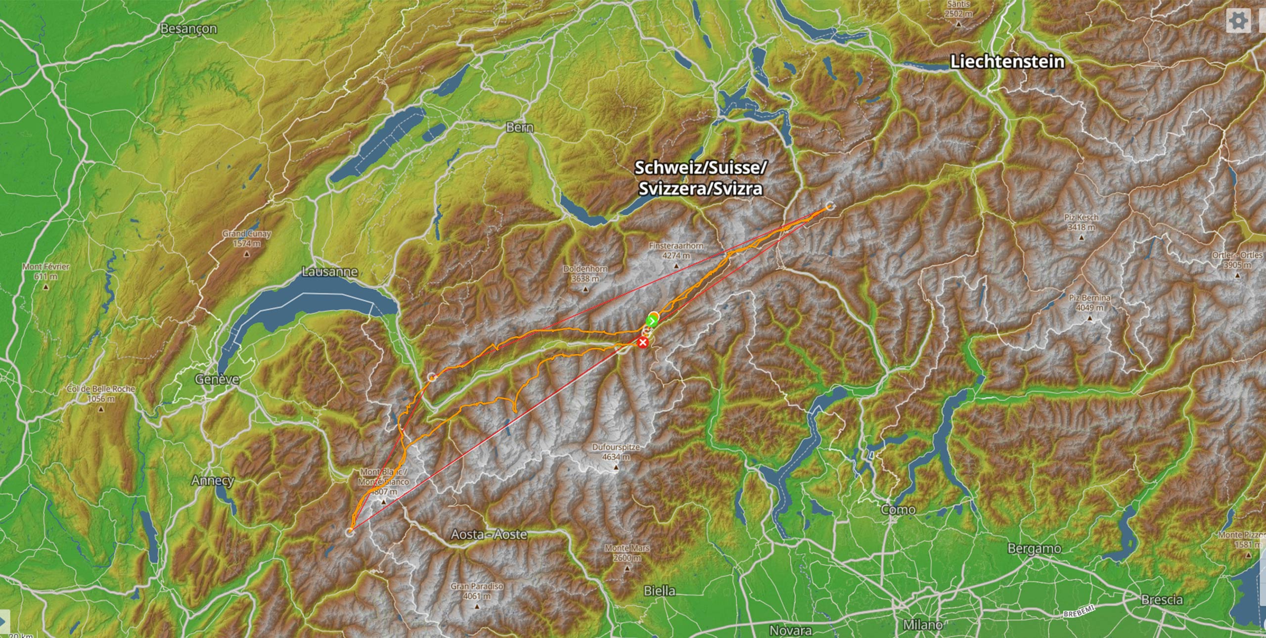 Justin Puthod and Antoine Cabiac 393km flight