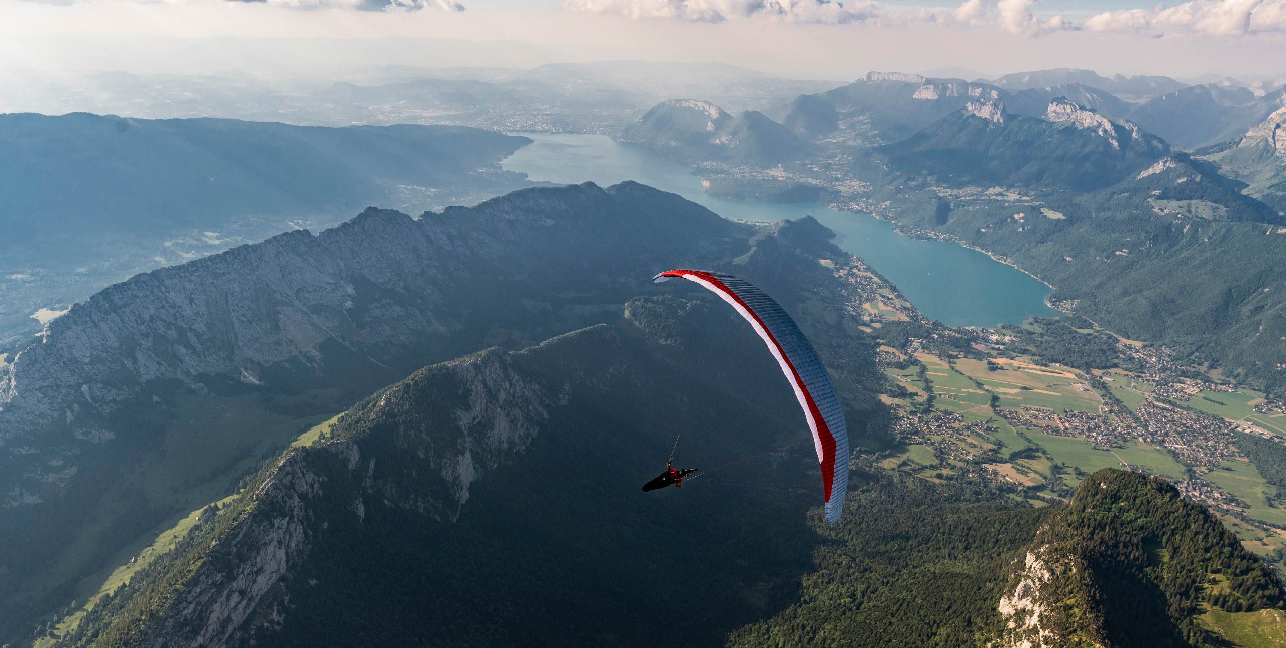 Paragliding near Lac d'Annecy, France