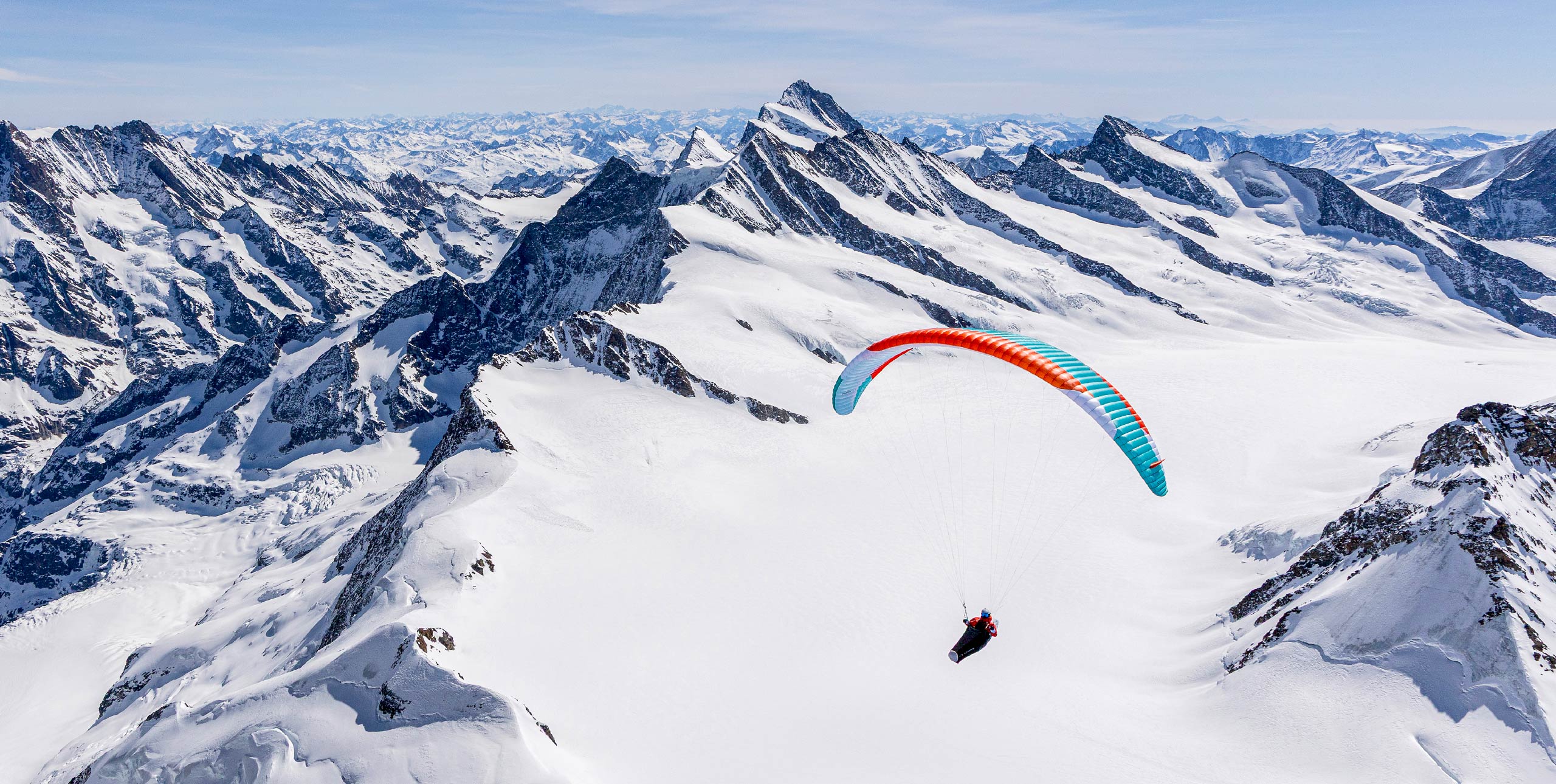 Soaring between the Mönch and Eiger, Switzerland