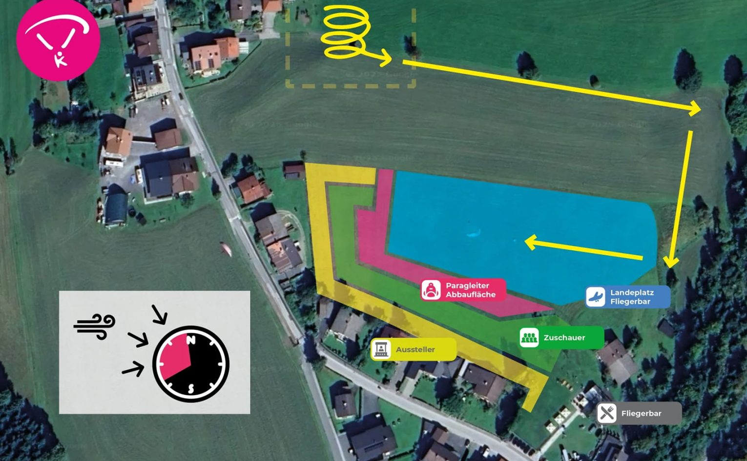 Koessen Paragliding Testival landing place information