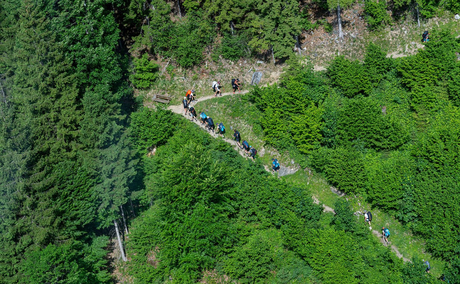 The steep climb during the Red Bull X-Alps Challenger 2026. Photo: Christian Lorenz / Red Bull Content Pool