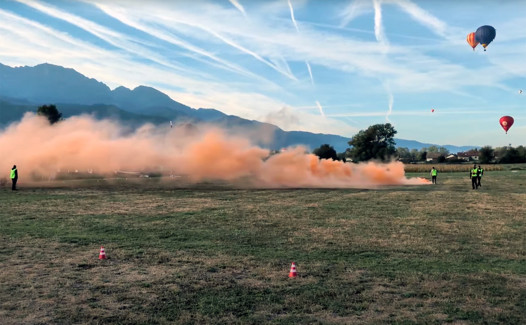 Smoke in the landing zone during the Coupe Icare 2026 following an accident. Photo: Ed Ewing
