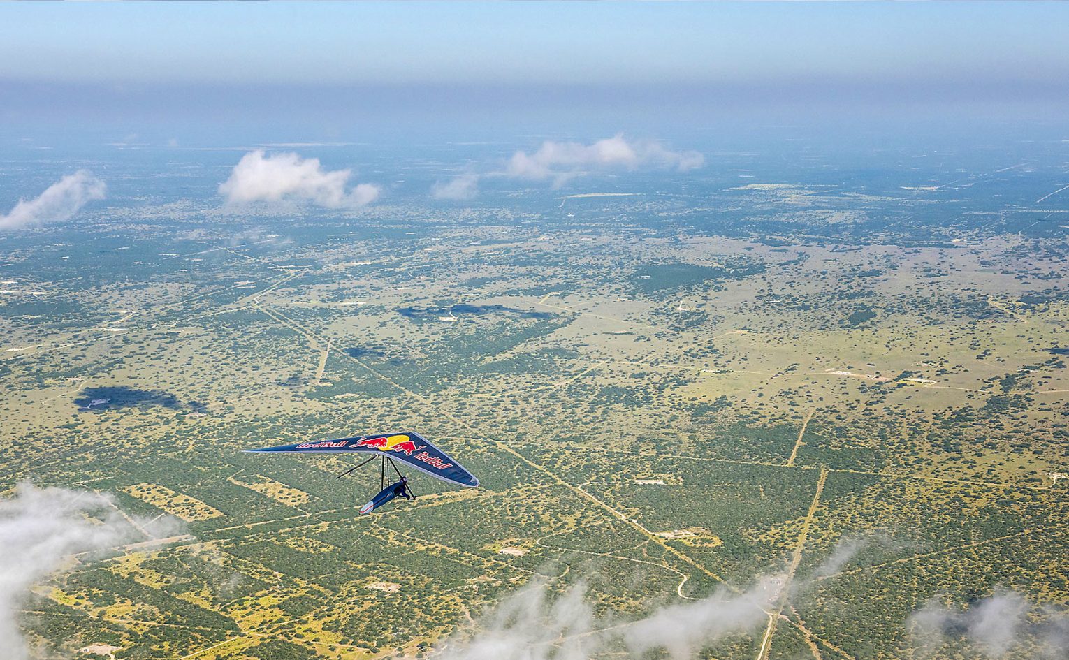 Hang gliding above Texas