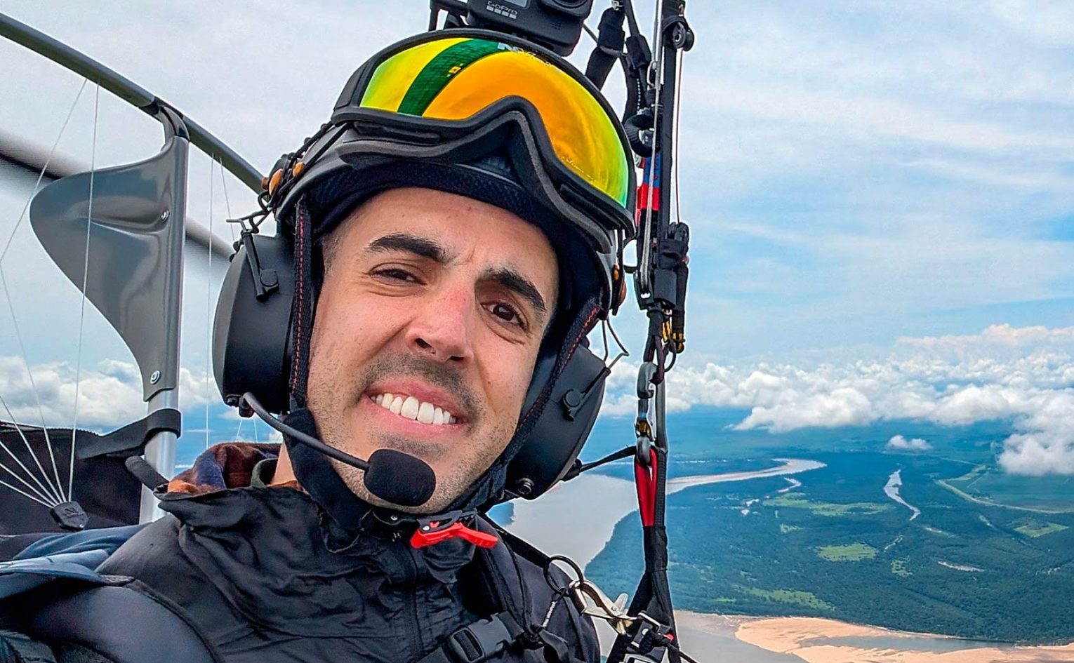 Zack Watkins flying his paramotor
