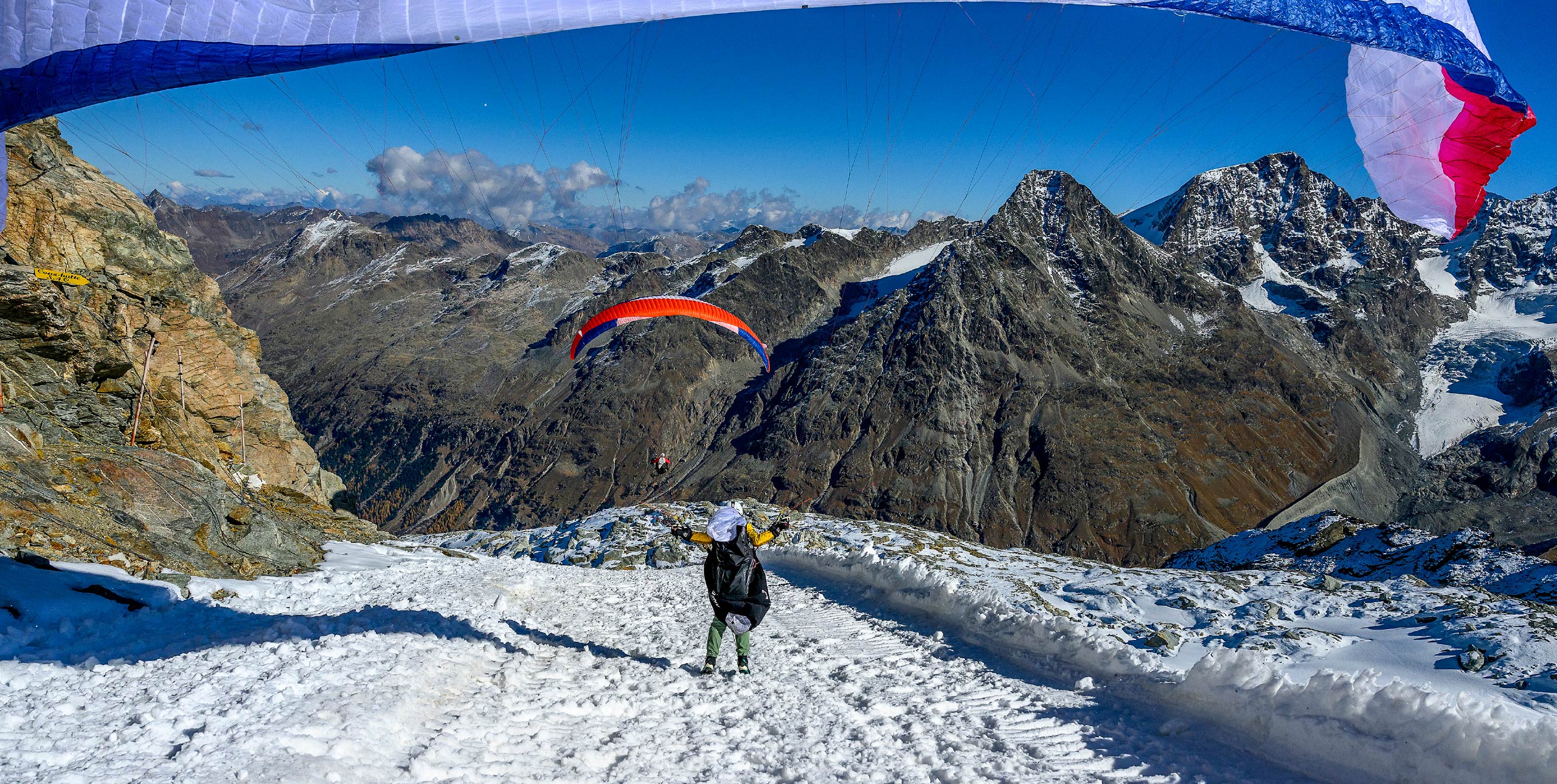Launching from Piz Corvatsch at an altitude of 3,300m