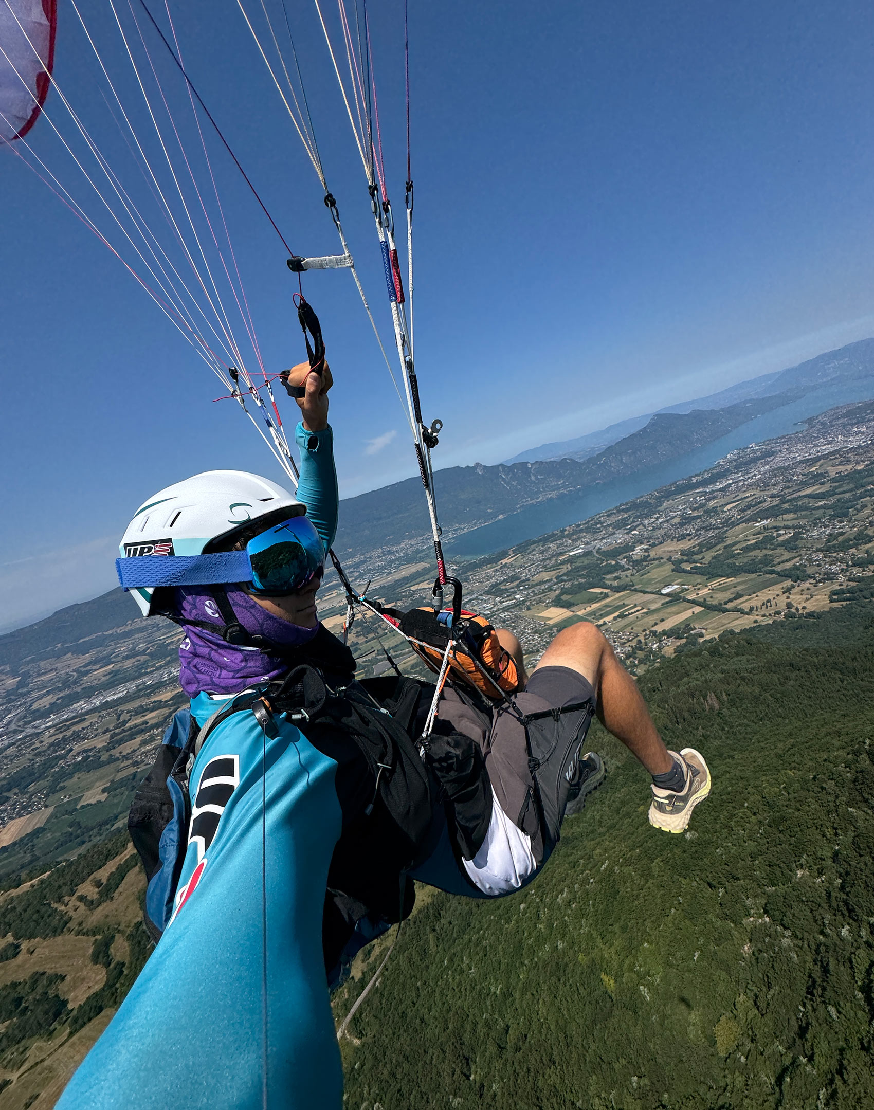 Remy Heliot paragliding hike-and-fly in the Alps. Photo: UP Paragliders
